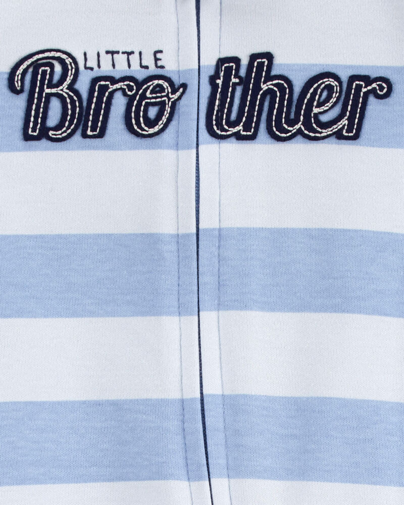Baby Little Brother 2-Way Zip Cotton Sleep & Play Pajamas, image 2 of 4 slides