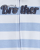 Baby Little Brother 2-Way Zip Cotton Sleep & Play Pajamas, image 2 of 4 slides