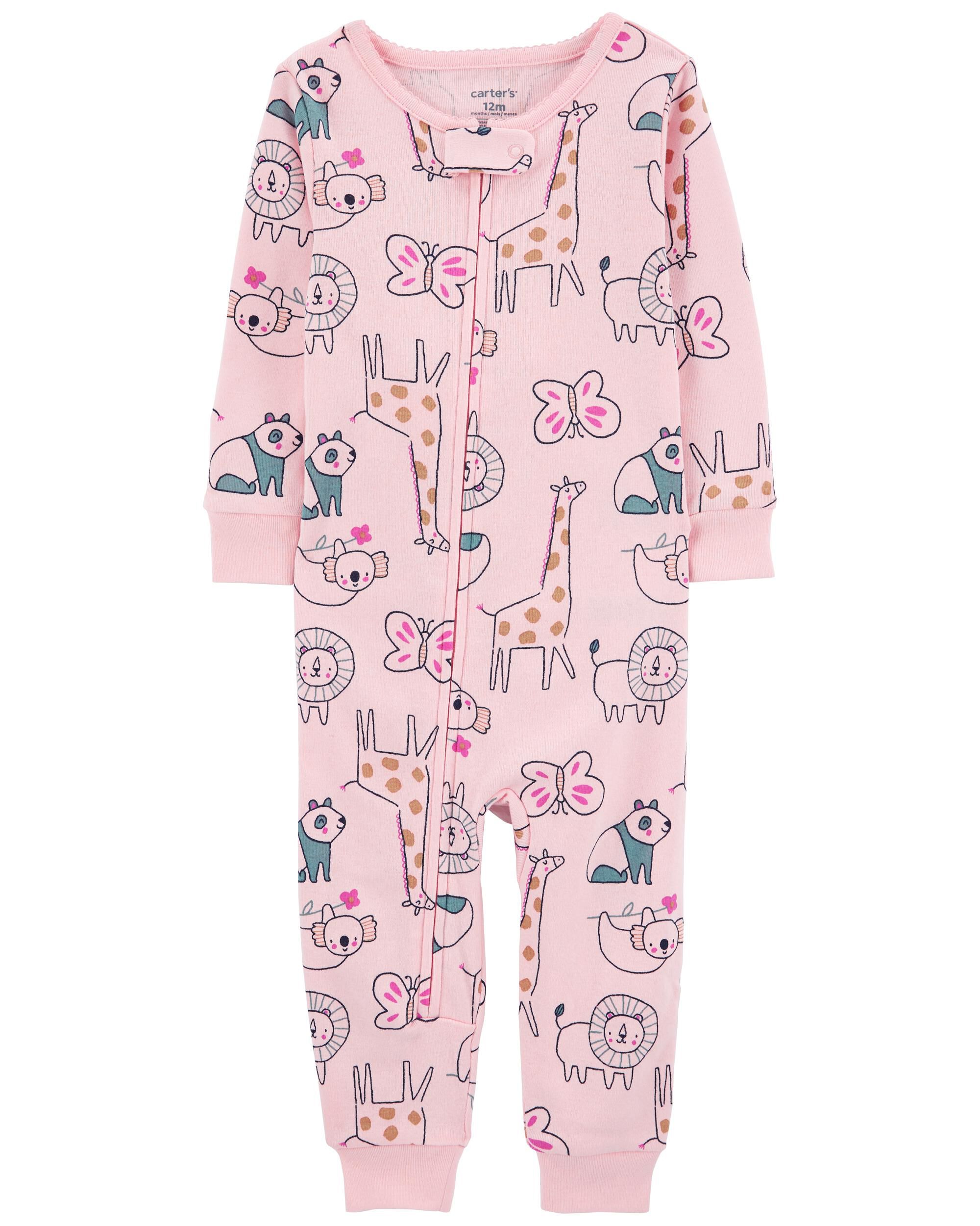 Toddler 1 Piece Animals 100 Snug Fit Cotton Footless Pajamas