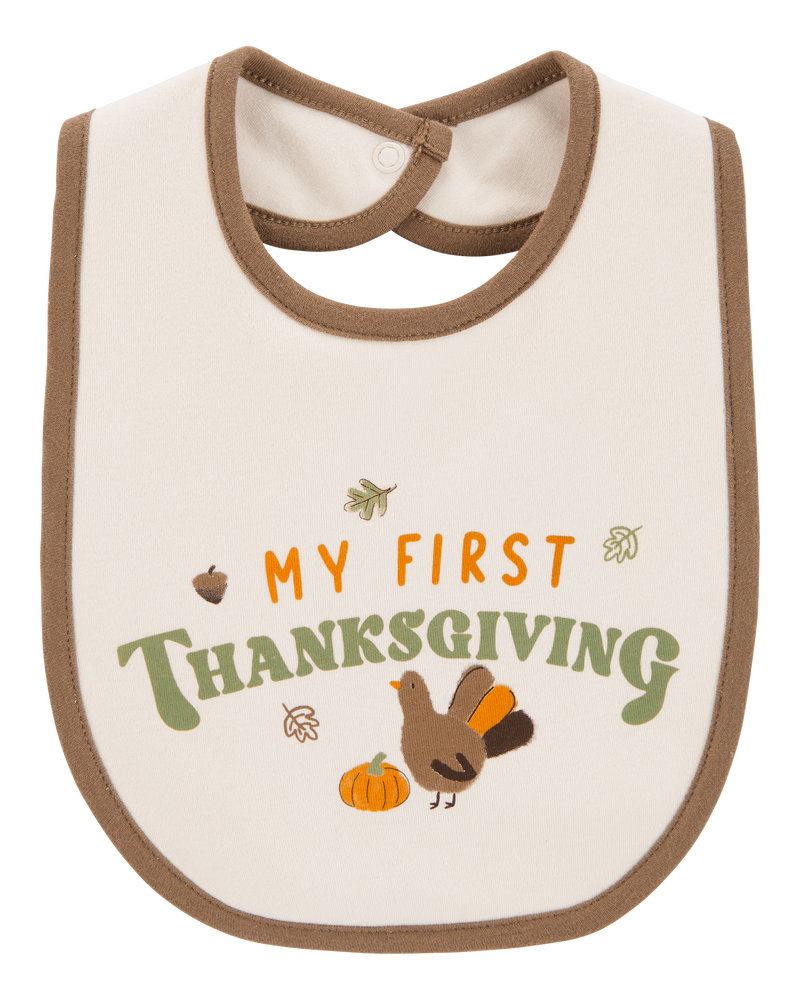 Baby My First Thanksgiving Teething Bib, image 1 of 3 slides