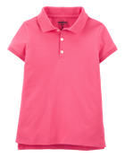 Kid Pique Cotton Uniform Polo, image 1 of 2 slides