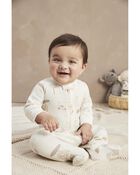 Baby Animals 2-Way Zip Cotton Blend Sleep & Play Pajamas, image 2 of 4 slides
