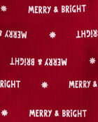 Toddler Merry & Bright Christmas Cotton Long-Sleeve 2-Piece Pajamas - Red, image 2 of 3 slides
