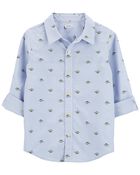 Kid Dinosaur Button-Front Shirt, image 2 of 4 slides