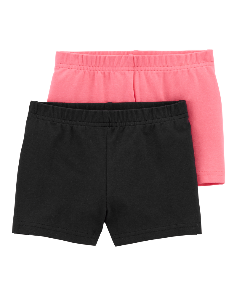 Toddler Girl 2-Pack Tumbling Shorts - Pink/Black, image 1 of 9 slides