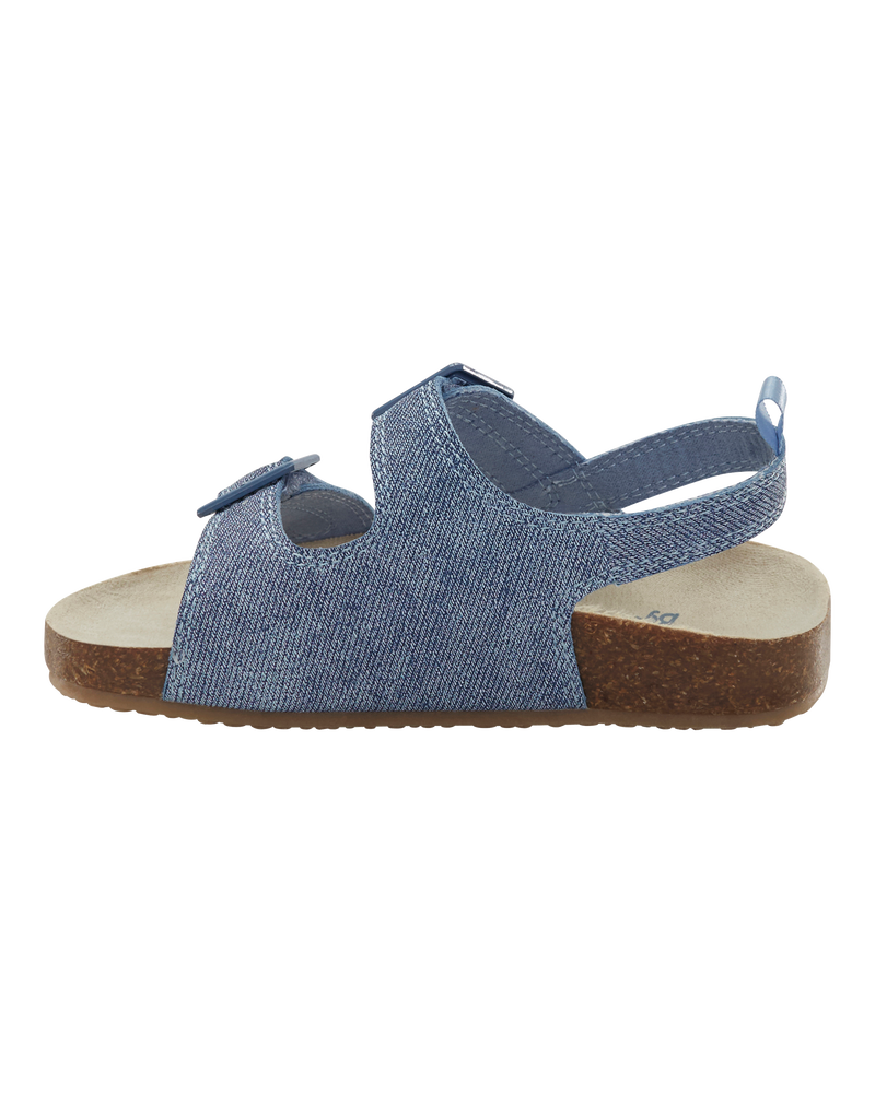 Toddler Denim Sandals - Blue, image 6 of 7 slides