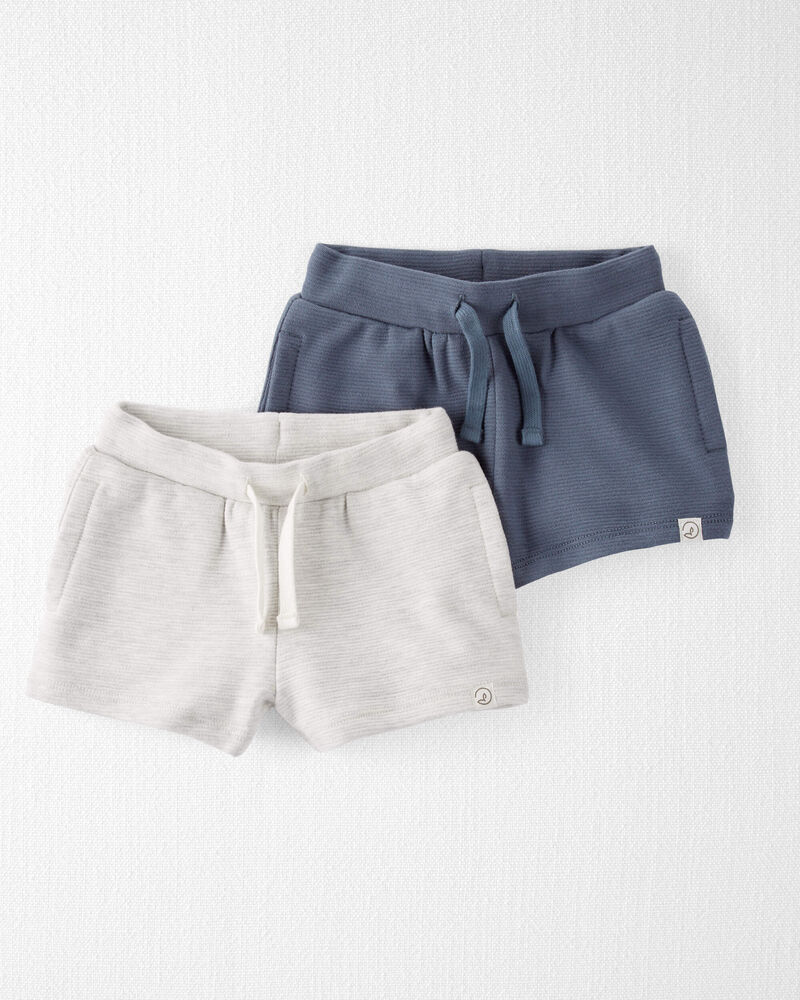 Baby 2-Pack Organic Cotton Textured Shorts, image 1 of 3 slides