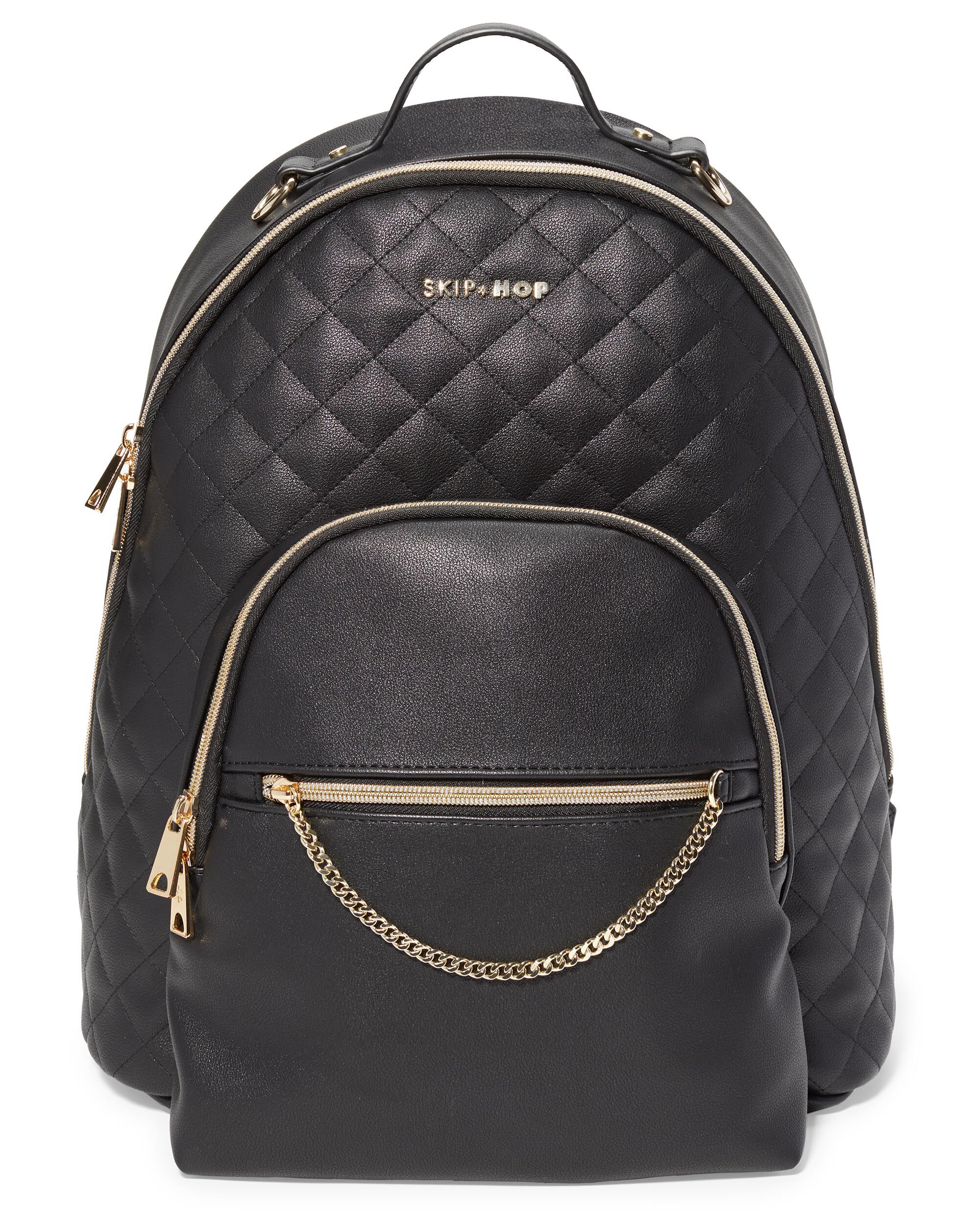 skip hop black and gold diaper bag