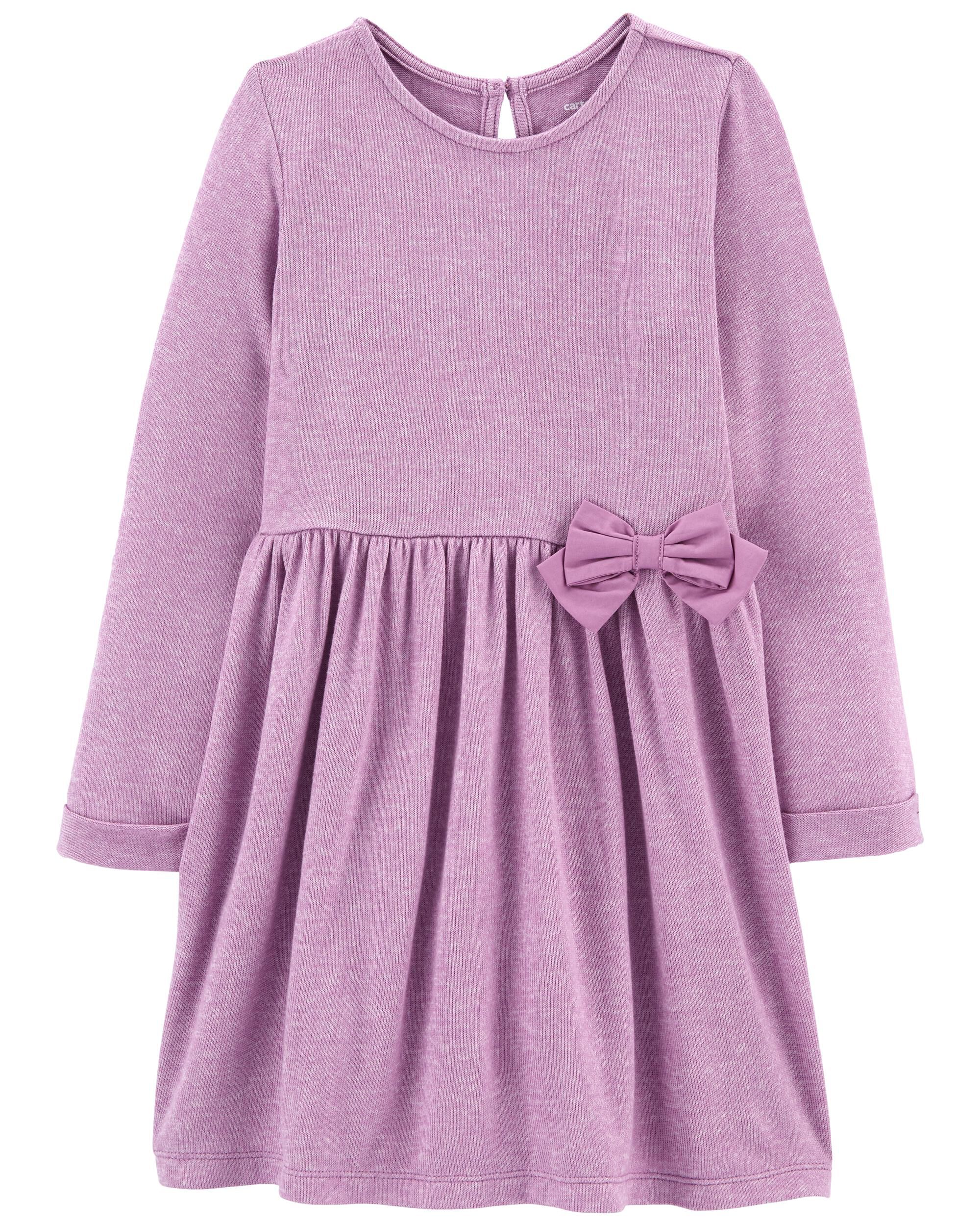 Long sleeve purple toddler dress deals
