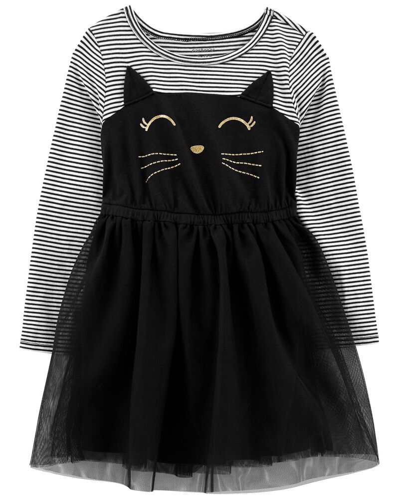 Toddler Halloween Cat Tutu Dress, image 1 of 4 slides
