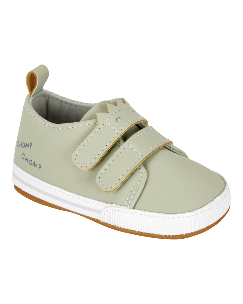 Baby Dinosaur Slip-On Shoes - Olive, image 1 of 7 slides