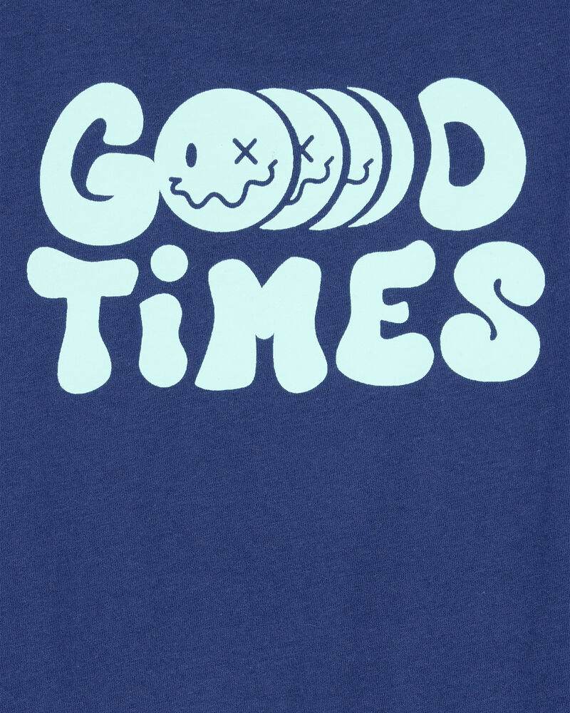 Kid Smiley Face Short-Sleeve Graphic Tee - Navy, image 4 of 5 slides