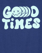 Kid Smiley Face Short-Sleeve Graphic Tee - Navy, image 4 of 5 slides