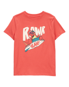 Kid Dinosaur Skateboard Graphic Tee - Orange, image 1 of 3 slides
