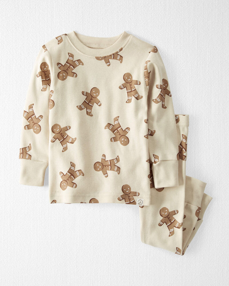 Baby Organic Cotton Pajamas Set in Gingerbread Cookie, image 1 of 4 slides