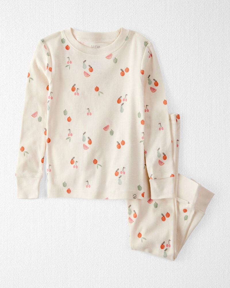 Toddler Fruit Print Organic Cotton 2-Piece Pajamas, image 1 of 4 slides