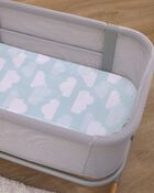Skip Hop Cozy-Up 2-in-1 Bedside Sleeper 100% Cotton Fitted Bassinet Sheet - Blue & White Clouds, image 2 of 4 slides