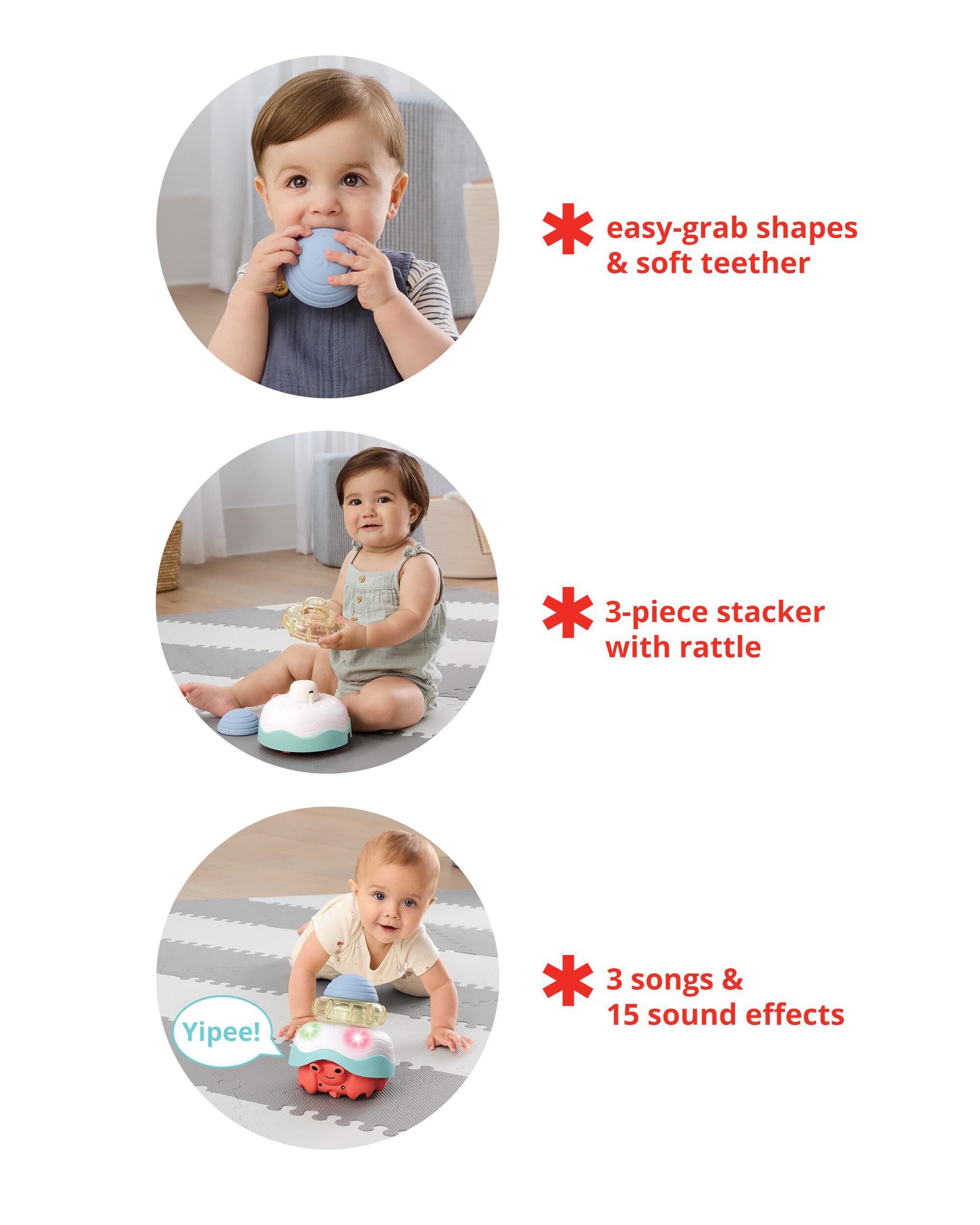 Baby Stack & Crawl 4-in-1 Crab Baby Crawl Toy
, image 3 of 7 slides