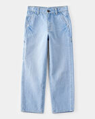 Kid Baggy Iconic Denim Cargo Pants - Faded Wash, image 1 of 4 slides