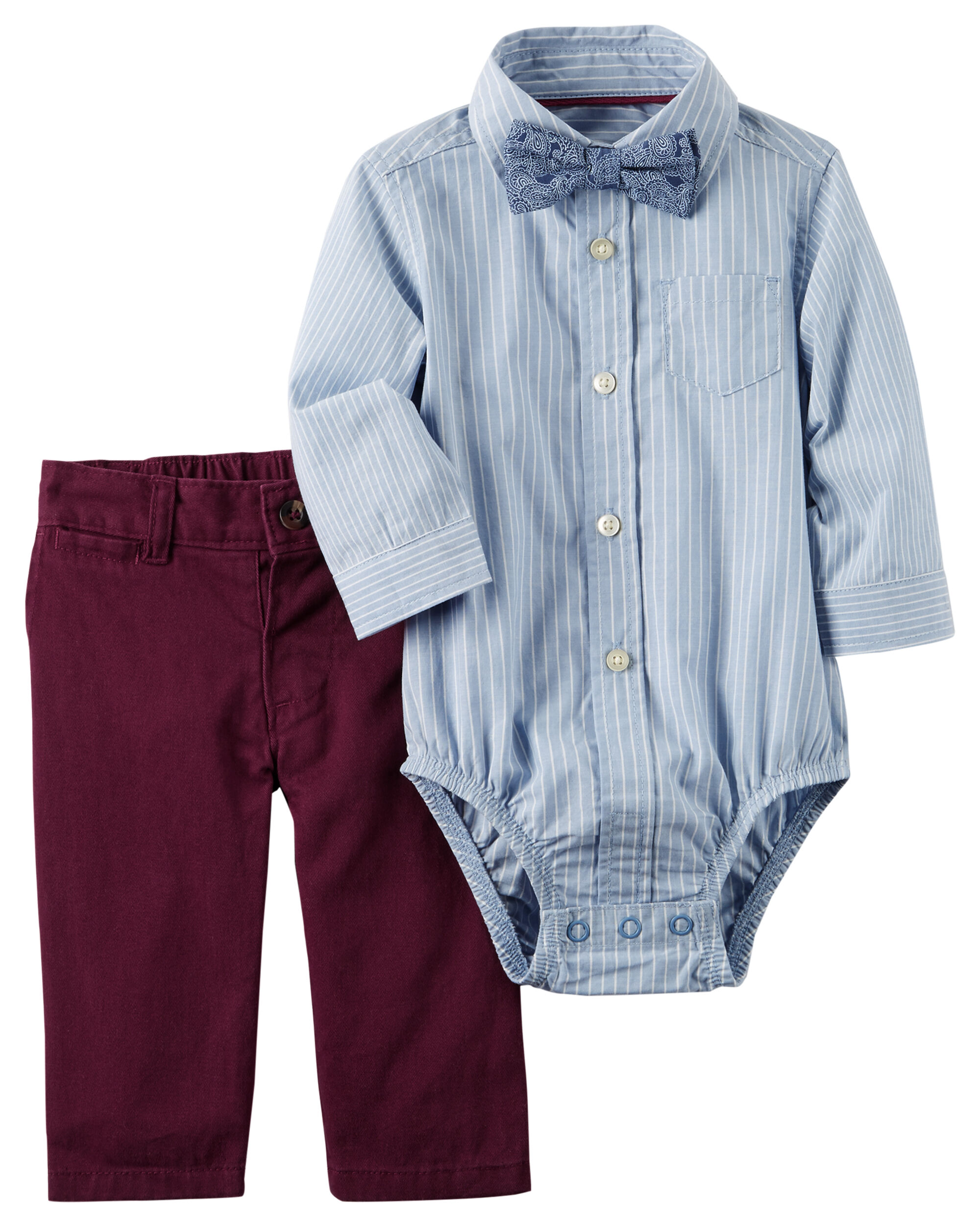 Carters Boys 3-Piece Dress Me Up Set with Bow tie Size 12M Green