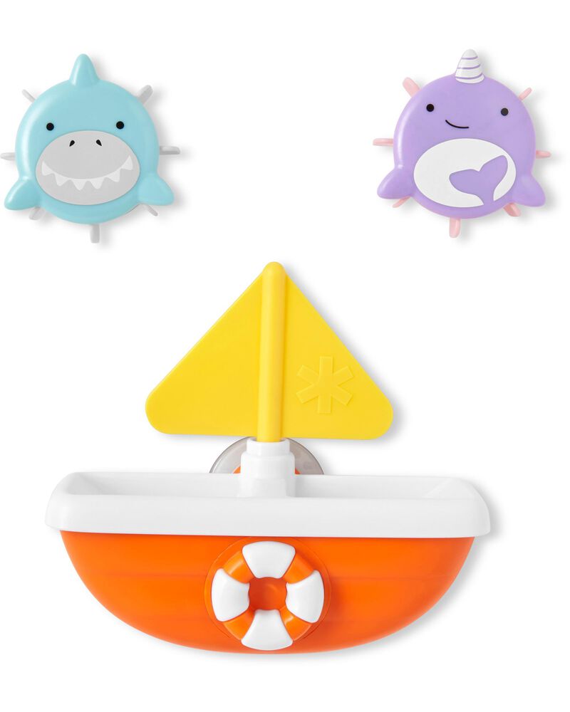 ZOO® Tip & Spin Boat Baby Bath Toy, image 1 of 5 slides