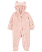 Baby Hooded Sherpa Jumpsuit, image 1 of 4 slides