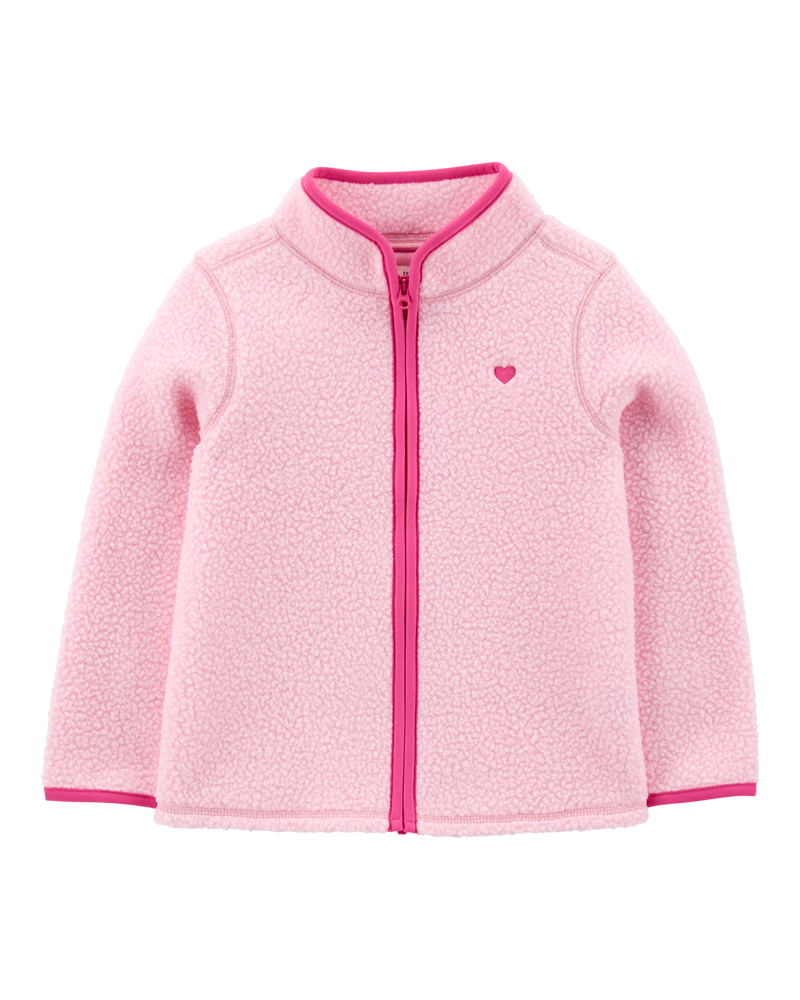 Toddler Embroidered Teddy-Fleece Jacket, image 1 of 3 slides