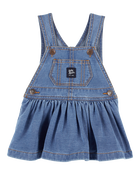 Baby Knit-Like Denim Jumper Dress, image 1 of 3 slides