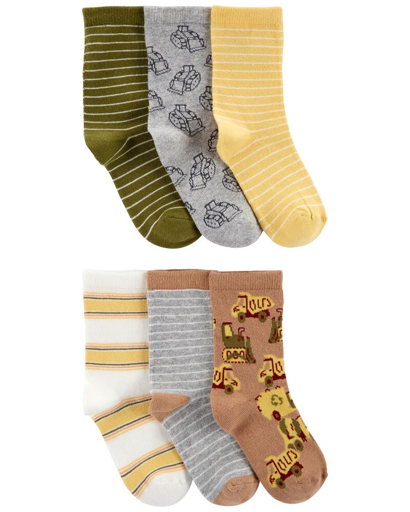 Toddler 6-Pack Construction Socks, image 1 of 2 slides