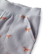 Toddler Organic Cotton Waffle Knit Set in Shadow Fox Print, image 2 of 6 slides