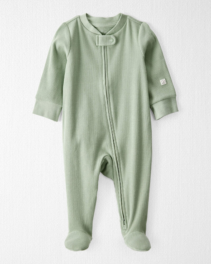 Baby Organic Cotton Rib Sleep & Play Pajamas, image 1 of 5 slides