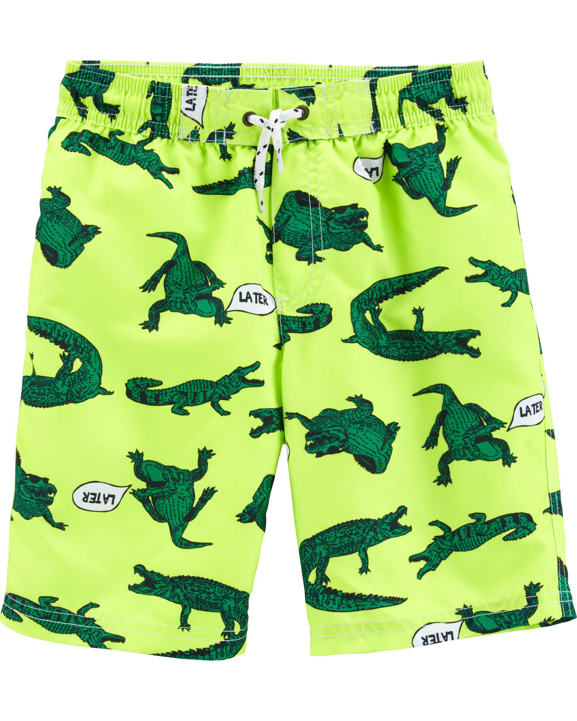 carter's dinosaur swim trunks