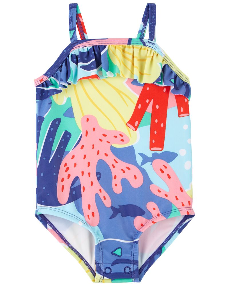 Baby 1-Piece Coral Swimsuit, image 1 of 3 slides