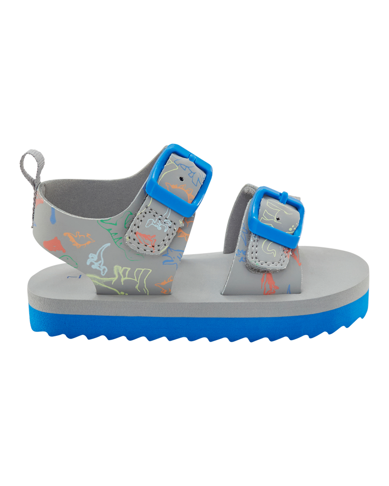 Toddler Strappy Casual Sandals - Grey/Blue, image 2 of 7 slides