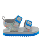 Toddler Strappy Casual Sandals - Grey/Blue, image 2 of 7 slides