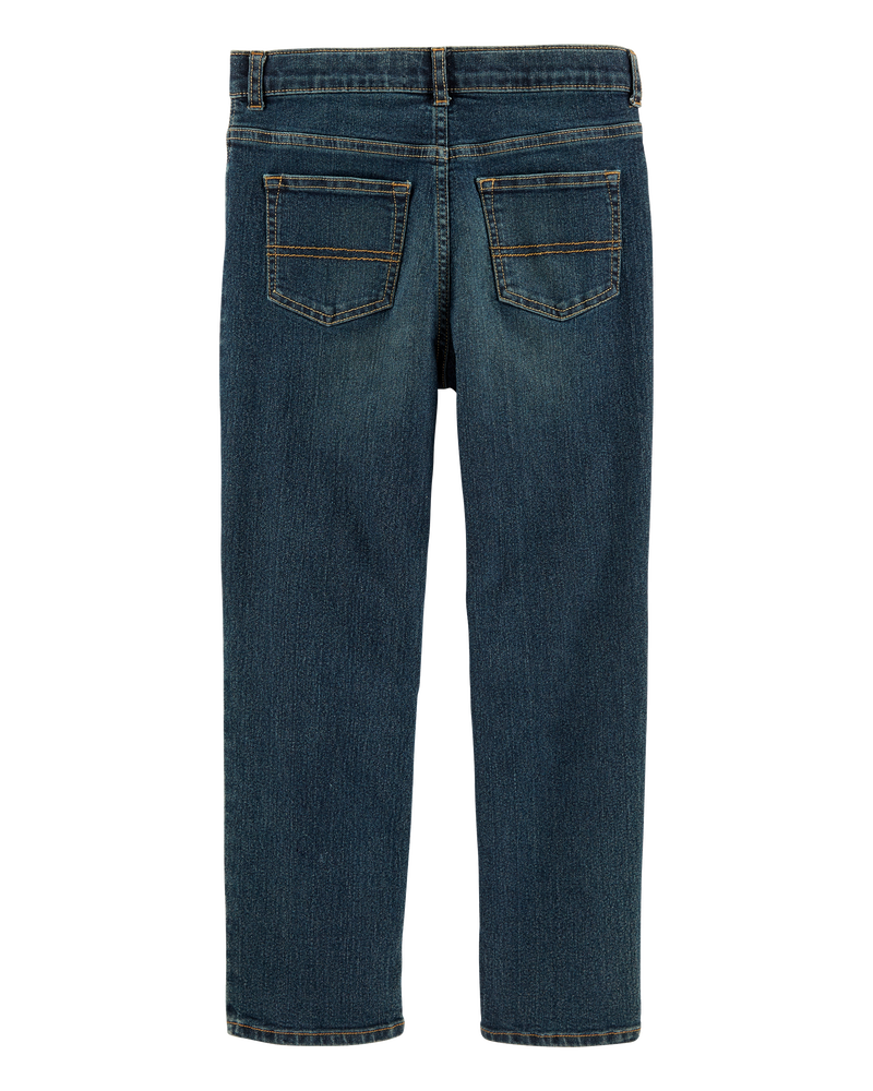 Kid Husky Fit Straight Jeans in Dark Rinse, image 2 of 3 slides