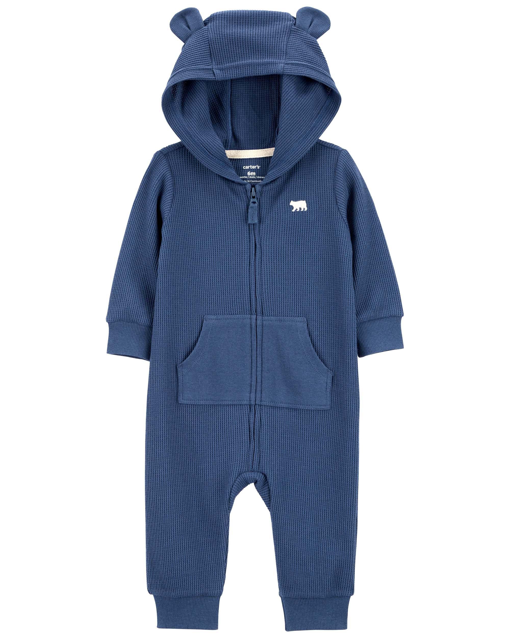 Carters Baby Boy 9, 12, 18, 24 Months 2 fleece Sets Hooded Romper Jumpsuit  | eBay