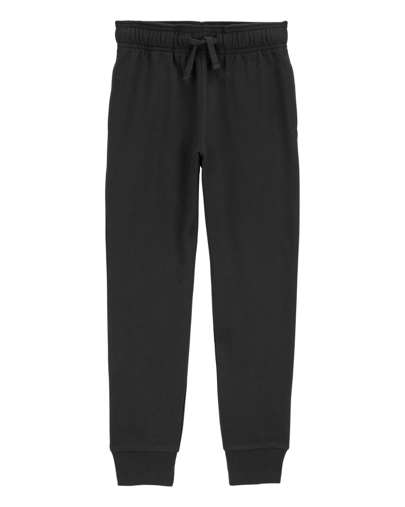 Kid Pull-On Drawstring Joggers - Black, image 1 of 4 slides