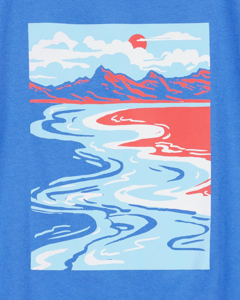Kid Scenic Beach Short-Sleeve Graphic Tee - Blue, image 2 of 3 slides