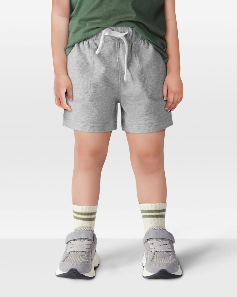 Toddler Boy Pull-On French Terry Shorts - Grey, image 2 of 6 slides