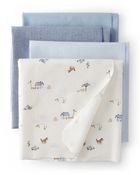 Baby 4-Pack Receiving Blankets - Blue, image 1 of 5 slides