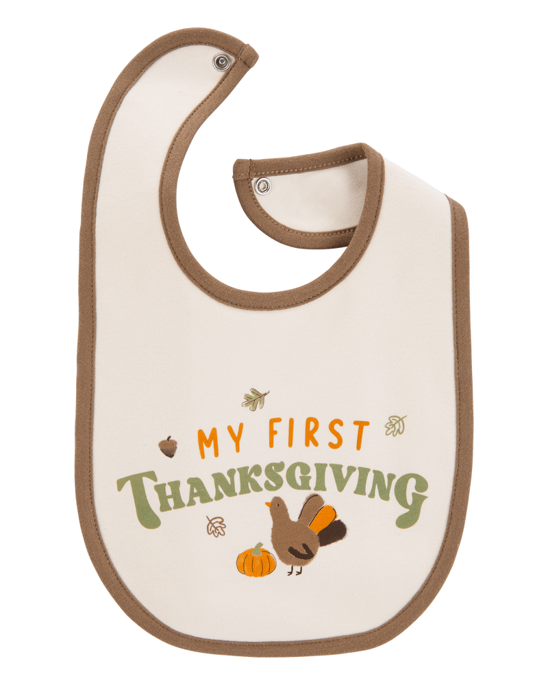 Baby My First Thanksgiving Teething Bib, image 2 of 3 slides