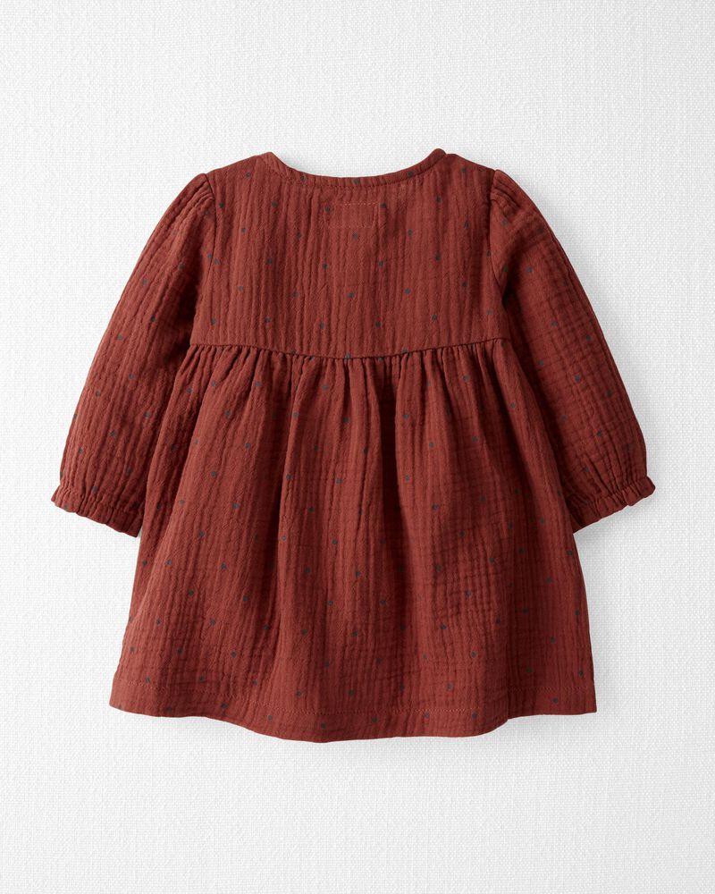 Chili Copper Baby Organic Cotton Gauze Dress with Bloomer