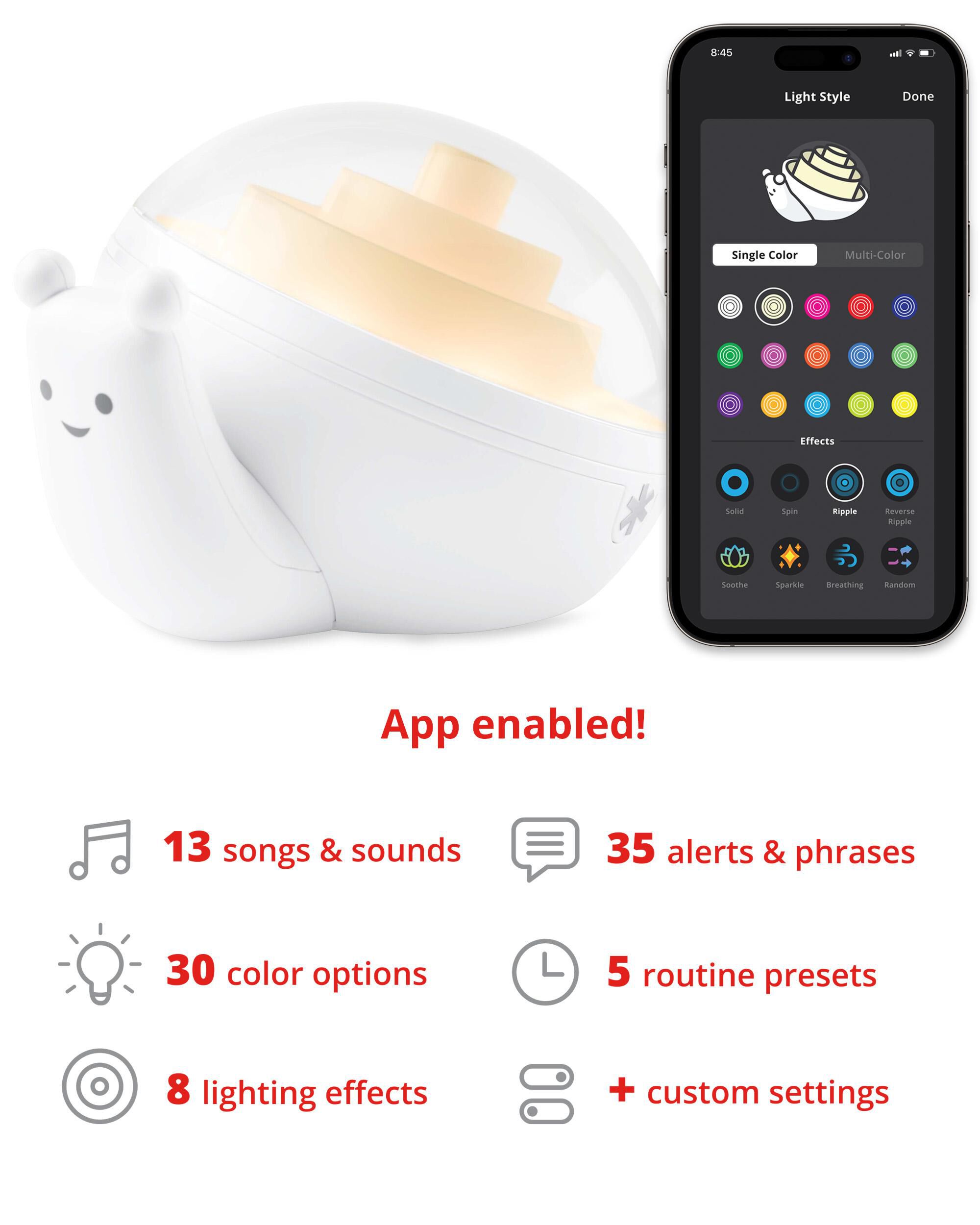 3-in-1 Smart Snail Sound & Routine Machine, image 5 of 9 slides