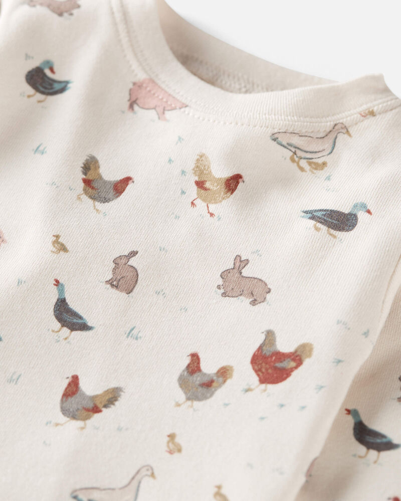 Baby Organic Cotton Pajamas Set in Farm Animals, image 2 of 4 slides