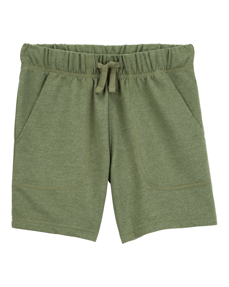 Boys Pull-On French Terry Shorts - Green, image 1 of 4 slides