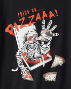 Boys Halloween Trick Or Pizza Long-Sleeve Graphic Tee - Black, image 2 of 3 slides