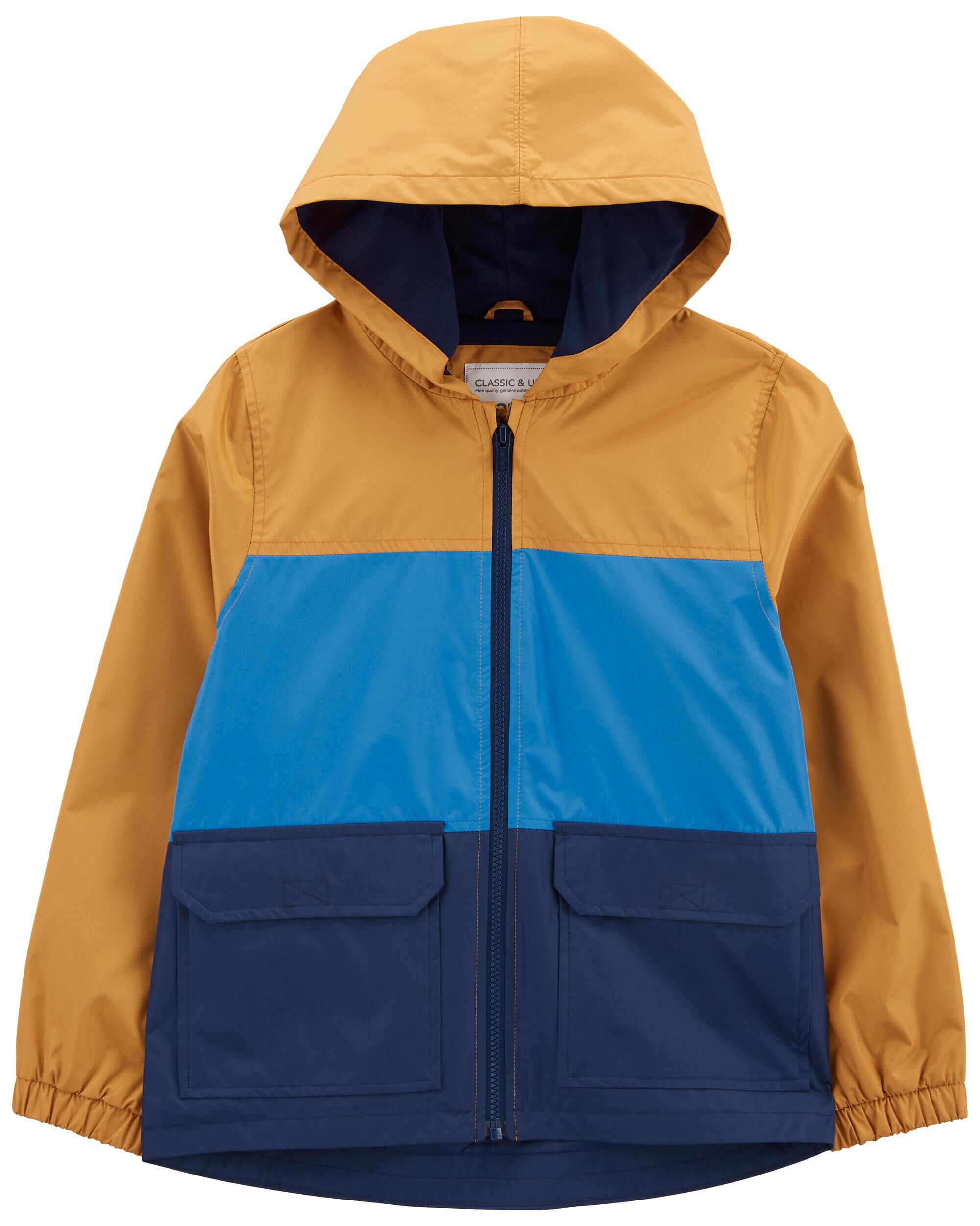 Color block hot sale rain jacket