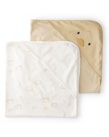 Baby 2-Pack Hooded Towels - Yellow, 