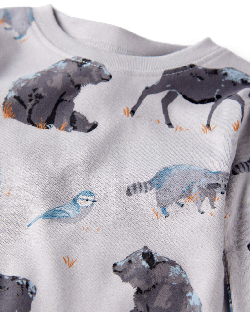 Toddler Organic Cotton Pajamas in Midnight Forest Print, image 2 of 5 slides